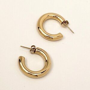 LAURA LOMBARDI XL BRASS HOOPS EARRINGS